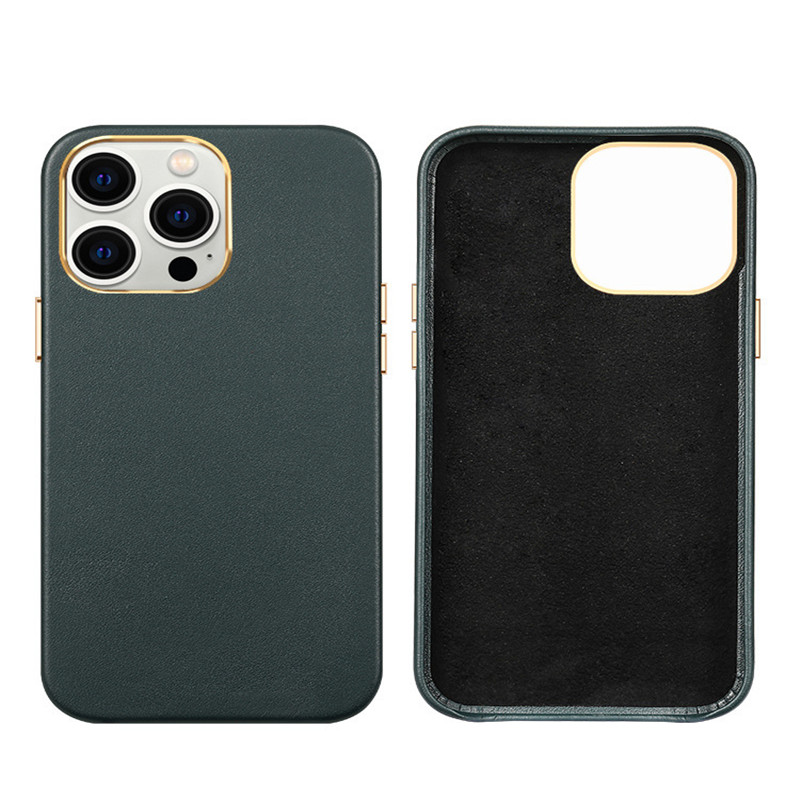 Apple iPhone12Pro Mobiltelefonfodral Magnetiskt sug Trådlös laddning av mobiltelefon läderfodral