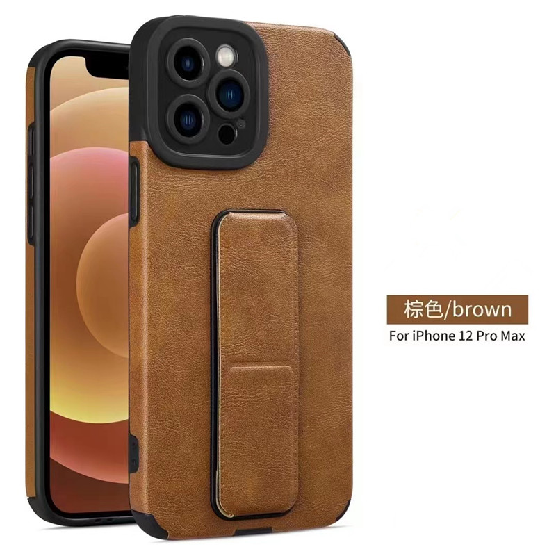 Lämplig för Apple iPhone12Pro Max Case, Holder Type Mobiltelefon Läderfodral iPhone13Pro Leather Protective Case