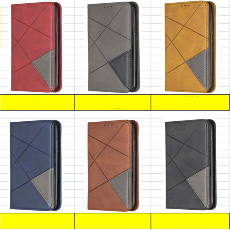 High End European och amerikansk stil mobiltelefonfodral, vänster och höger flip fickor design, färgblockering av mobiltelefon skyddande läderfodral