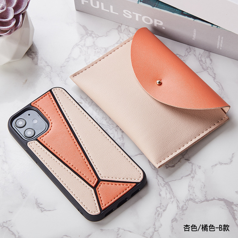 Apple iPhone 11 Orange Blue Color Contrast Leather Phone Protective Case, 360 graders fallskydd Caseiphone11Pro